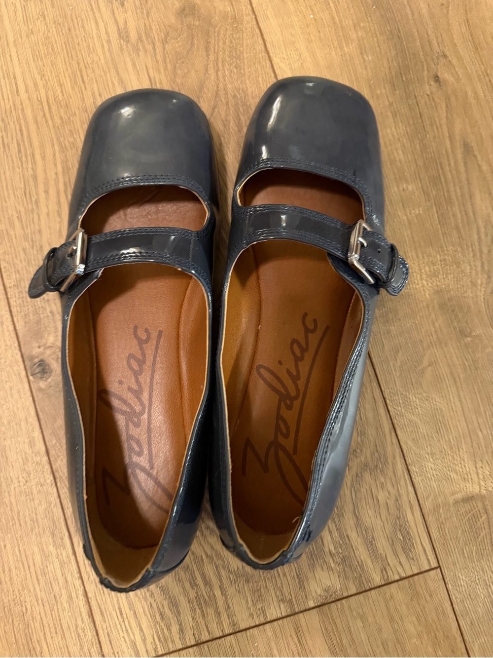 Zodiac Navy Blue Patent Mary Jane Flats